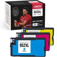 LEMERO Remanufactured Ink Cartridge Replacement for HP 952 952XL Work with OfficeJet Pro 8720 8710 7740 7720 8702 8210 8200 8715 (1 Cyan 1 Magenta 1 Yellow)