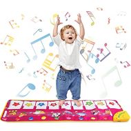 [아마존베스트]Kids Piano Mat 39 x 14 Foot Piano Mat Keyboard Play Mat with 8 Animal Sounds Electronic Music Dance Mat Early Education Toys for Toddlers Girls Boys
