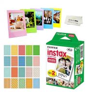 Fujifilm Instax Mini Instant Film,Twin Pack (20 Sheets)+ Frames & Stickers