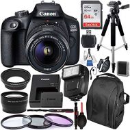 Amazon Renewed Canon EOS 4000D/Rebel T100 DSLR Camera with 18-55mm III Lens and Accessory Bundle ? Includes SanDisk Ultra 64GB SDXC Memory Card & Digital Slave Flash & 3PC Multi-Coated Filter Set
