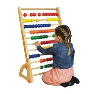 Constructive Playthings Giant Standing Abacus, Oversized Wood Counting Frame for Kids