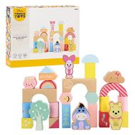 Disney Wooden Toys Winnie the Pooh & Friends Block Set, 26 Pieces Include Winnie the Pooh, Piglet and Eeyore Block Figures, Amazon Exclusive, by Just Play