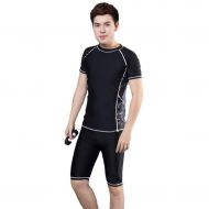 Wetsuit Swimsuit Quick-Drying Diving Suit Mens Large Size Elastic Short-Sleeved Vest 2 Piece Set Snorkeling Sunscreen Swimming Canoe Surfboard Sailboat Jellyfish Clothing MUMUJIN (