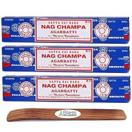 인센스스틱 Original-Satya-Sai-Baba-Agarbatti-Incense-Sticks Hand-Rolled-Fine-Quality for-Purification-Relaxation-Meditation with-Ebook-Health-Rich-Wealth-Rich (Nag Champa, Pack of 15 Grams X
