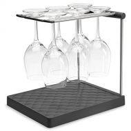 [무료배송]KOHLER Collapsible Wine Glass Holder or Drying Rack. Collapsible to 1.25, Holds Up To 6 glasses, Charcoal