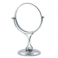 HUMAKEUP Double-Sided Stand-Alone Vanity Mirror 6-inch Dressing Table 3 Times Magnification 360° Rotating Bathroom Mirror