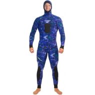Spearguns Mens Spearfishing Wetsuit Yamamoto 3D Ocean Blue Camo 2 Piece
