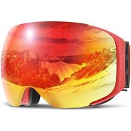 COPOZZ Ski Goggles, G2 Magnetic Snowboard/Polarized OTG UV400 Skiing Goggles