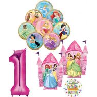 Mayflower Products Disney Princess Party Supplies 1st Birthday Balloon Bouquet Decorations with 8 Princesses