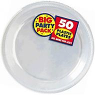Amscan Big Party Pack Clear Plastic Plates | 10.25 | Pack of 50 | Party Supply