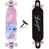 Leeyoo 41 inch Longboard Skateboard,8 Layers Natural Maple Complete，Long Board Complete Cruiser Free-Style and Downhill