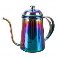 SJQ-coffee pot 304 Stainless Steel Coffee pot With Venting Hole Kettle drip Teapot Suitable for Home 22.8 Ounces