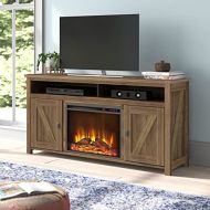 MilanHome Whittier TV Stand for TVs up to 60 with Fireplace Included, Fireplace Included, Cable Management
