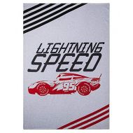 Disney Cars Lightning McQueen Lightning Speed White & Gray Bed Blanket (Twin)