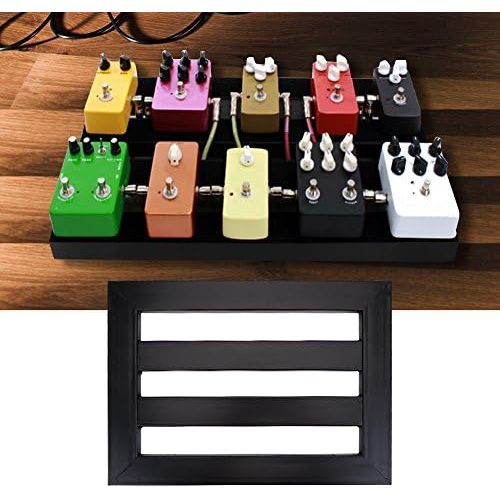  Dilwe Effect Pedal Board, Alloy Metal Guitar Effects Pedals Board with Setup Tape Clamp Instruments Accessories (M)