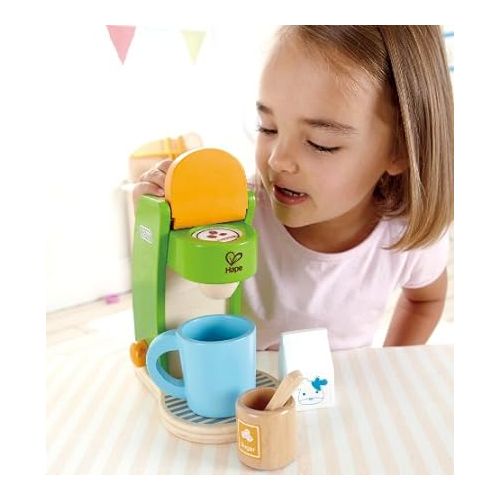  Hape Kid's Coffee Maker Wooden Play Kitchen Set with Accessories