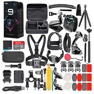 GoPro HERO9 Black - Waterproof Action Camera with Front LCD, Touch Rear Screens, 5K Video, 20MP Photos, 1080p Live Streaming, Stabilization + 64GB Card and 50 Piece Accessory Kit -