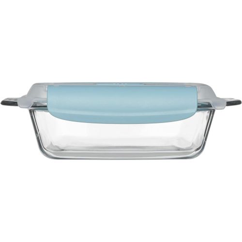  Anchor Hocking 8 Inch Square Cake Dish with TrueLock Locking Lid Bakeware, Clear