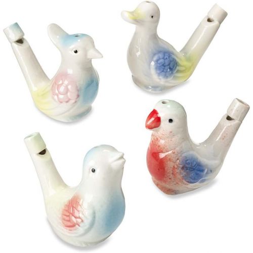  [아마존베스트]Streamline Porcelain Bird Water Whistles, set of 4