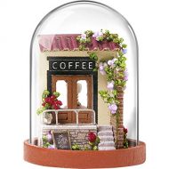 Roroom Dollhouse Miniature with Furniture,DIY 3D Wooden Doll House Kit Mini World Series Style Plus with Mini Glass Cover,1:24 Scale Creative Room Idea Best Gift for Friend Lover Mini-007