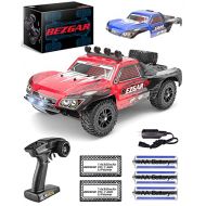 BEZGAR HS181 Hobby Grade 1:18 Scale Remote Control Trucks-4WD Top Speed 35 Km/h All Terrains Off Road Short Course Rc Truck,Waterproof RC Car with 2 Rechargeable Batteries for Kids