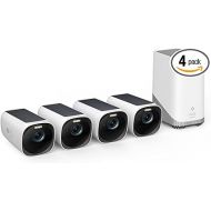 eufy Security eufyCam S330 (eufyCam 3) 4-Cam Kit, Security Camera Outdoor Wireless, 4K with Integrated Solar Panel, Face Recognition AI, Expandable Local Storage, Spotlight, No Monthly Fee