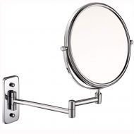 GGMIN Cosmetic Mirror, 360° Rotation 3X Magnifying Mirror, Stainless Steel Double Sided Foldable Bathroom Mirror for Spa and Hotel,Chromed_8 inches