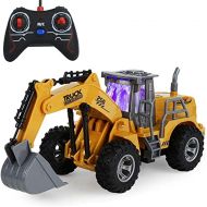 SXDYJ Remote Control Digger,Toy Digger Excavator Toys,Engineering Sand Digger Construction Vehicle Toy with Light Simulation Bulldozer Model Toy Cars (Color : B)