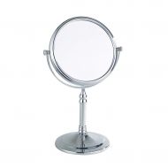 HUMAKEUP Freestanding 3X Magnification Double Sided Makeup Mirror Dressing Table Bathroom Mirror 360 Degree Rotating Mirror Round Chrome (Size : 332012.5cm)