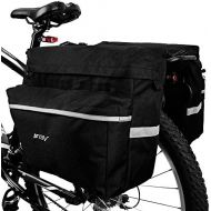 BV Bike Bag Bicycle Panniers with Adjustable Hooks, Carrying Handle, Reflective Trim and Large Pockets