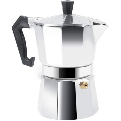  Acogedor Moka Express Stovetop Maker, 3/6/9/12 Cups Espresso Maker, Stovetop Espresso Maker, Aluminum Italian Type Moka Pot, Espresso Coffee Maker Stove, for Home Office Use Hot(150ML 3cups