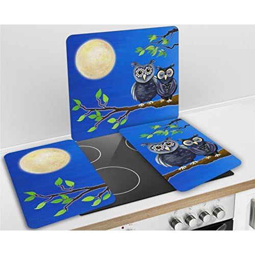  [아마존베스트]Wenko 2521455500 Universal Hob Cover Plate with Owls Design [Set of 2]