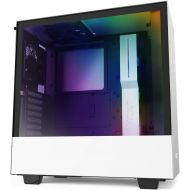[아마존베스트]NZXT H510i - CA-H510i-W1 - Compact ATX Mid -Tower PC Gaming Case - Front I/O USB Type-C Port - Vertical GPU Mount - Tempered Glass Side Panel - Integrated RGB Lighting - White/Blac