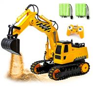 Gili RC Excavator Toy, Remote Control Hydraulic Toy Car for 4, 5, 6, 7, 8 Year Old Boys Girls, Construction Tractor Vehicle, Rechargable Engineering Digger Truck, Best Birthday Gif