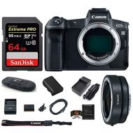 Canon EOS R Mirrorless Digital Camera Body Bundle, Includes 64GB SDXC Extreme PRO Memory Card, Spare Battery, AC/DC Travel Charger, More (7 Items)