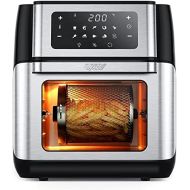 [아마존베스트]Innsky Hot Air Fryer 10L 1500W Mini Oven 10 in 1 Hot Air Fryer with Digital LED Display, Fruit Dehydrator, Barbecue, 6 Accessories and Recipe Book [cannot guarantee English languag