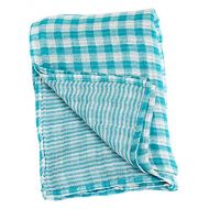 Lulujo Baby Reversible Cotton Muslin Swaddles Blanket, Aqua, 47 x 47-Inches
