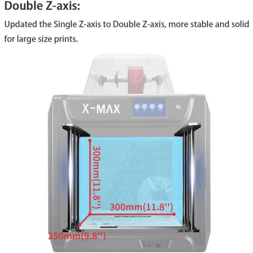  R QIDI TECHNOLOGY QIDI TECH Large Size Intelligent Industrial Grade 3D Printer New Model:X-max,5 Inch Touchscreen,WiFi Function,High Precision Printing with ABS,PLA,TPU,Flexible Filament,300x250x300