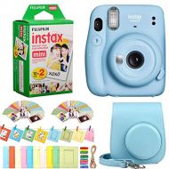Fujifilm Instax Mini 11 Instant Camera + Fuji Instax Film 20 Shots + Protective Case + Frames Design Kit (Sky Blue)