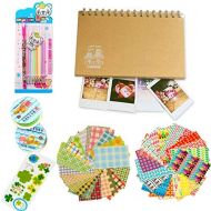 Hurricanes DIY Camera Film Accessories Bundle Kit Pictures Decorative Tools with Photo Album Lace Pattern Tapes Glitter Gel Pen Refills Colorful Photo Stickers for Polaroid Fuji In