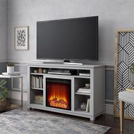 HomeTeks Tv Fireplace Stand Electric Fireplace Tv Stand-55 Inch Tv Stand with Fireplace, Dove Gray-Turn Up The Ambiance of Your Room
