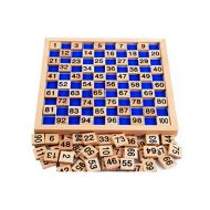 [아마존베스트]Amberetech Wooden Toys Hundred Board Montessori 1-100 Consecutive Numbers Wooden Educational Game for Kids with Storage Bag,Size 8.268.26inches