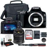 Canon EOS 250D DSLR Camera with 18-55mm Lens (Black) (3453C002) + Canon EOS Bag + Sandisk Ultra 64GB Card + Cleaning Set and More (International Model)