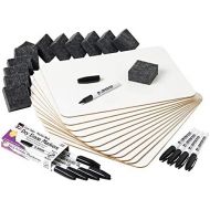 [아마존베스트]Charles Leonard Dry Erase Lapboard Class Pack, Includes 12 Each of Whiteboards, 2 Inch Felt Erasers and Black Dry Erase Markers (35036)