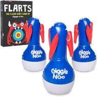 Giggle N Go Outdoor Games for Kids, Adults & Family - The Original Flarts Floor and Yard Darts Game with Inflatable Pins, Lawn Pegs and Mat - Monster Theme ?