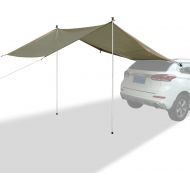 REDCAMP Waterproof Car Side Awning Sun Shelter, Portable Car Awning Camping Tarp with Adjustable Tarp Poles and Suction Cup for for SUV, Camping, Outdoor