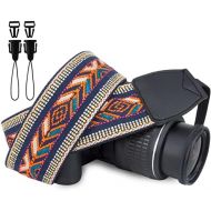 Wolven Vintage Jacquard Weave Camera Neck Shoulder Strap Belt Compatible with All DSLR/SLR/Digital Camera (DC)/Instant Camera/Polaroid etc (Aztec 01)