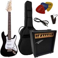 [아마존베스트]MSA Childrens Electric Guitar 3/4 Size Electric Guitar, Junior Black Amplifier 20 Watt 3 x Plectrons, Bag, Strap