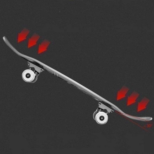  Wsjdmm Anime Skateboard for Genshin Impact Mona, Pro Skateboard - Double Kick Skateboards for Adults 7 Layer Canadian Maple Wood Tricks Skateboard