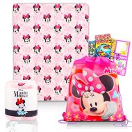 Classic Disney Disney Minnie Mouse Fleece Blanket Sleepover Set for Girls Bundle with 45x60 Inch Minnie Throw Blanket, Drawstring Bag, Stickers and More (Minnie Mouse Room Decor)
